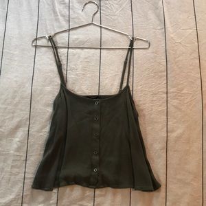 Dark green spaghetti strap tank
